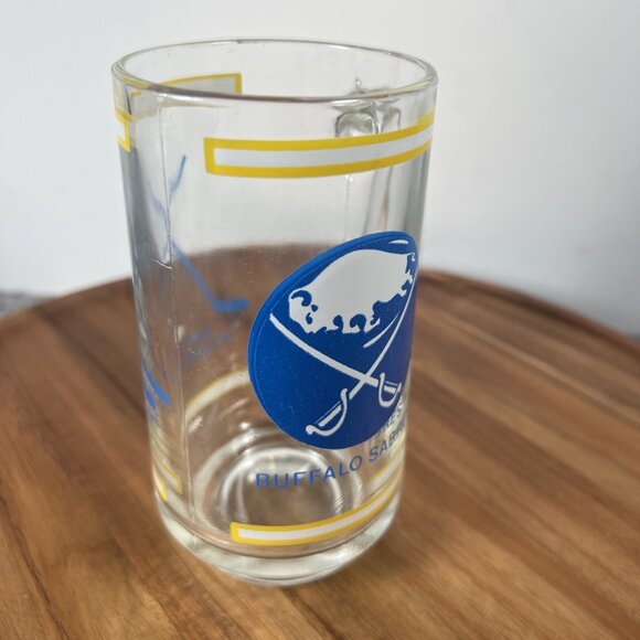 1980s Buffalo Sabres Beer Stein Original Logo National Hockey League Glass Mug - Picture 7 of 13